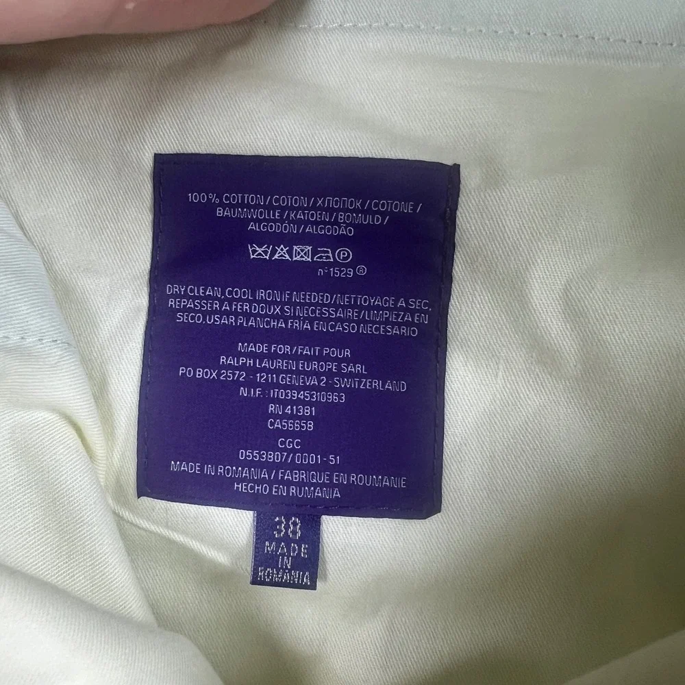 NWT Ralph Lauren Men 38 Mens Shorts Green Purple Label Luxury Cotton